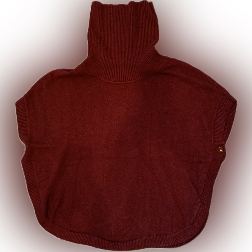 Big Turtle Neck Poncho Cape Sweater | maroon burgandy oversized large
